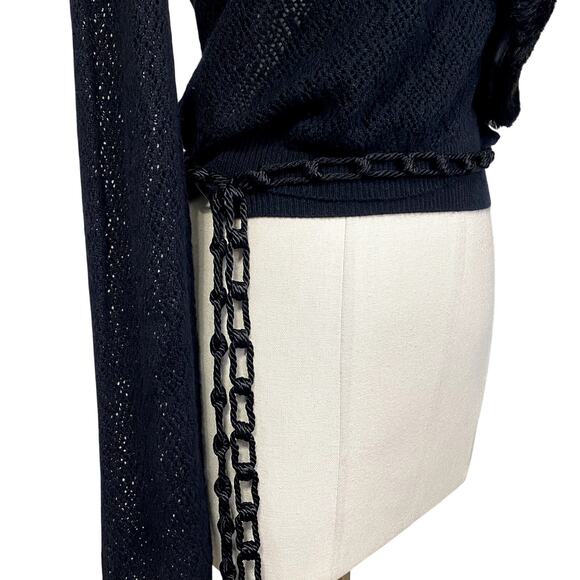 Moda International Faux Fur Knit Wrap Cadigan Gothic Retro Mob Wife - Picture 8 of 11